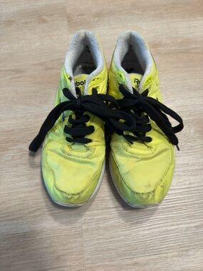Reebok  Neon Yellow Sneakers with Black Laces